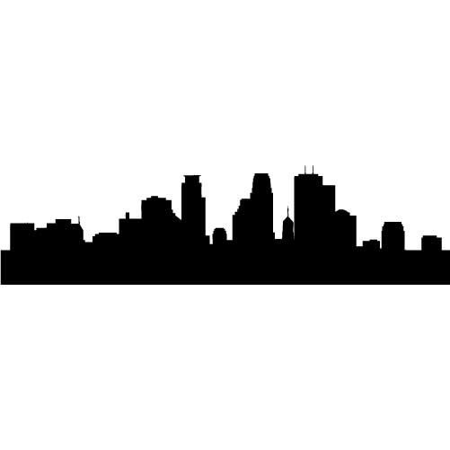 501x501 Minneapolis Skyline Silhouette Large Vinyl Wall By Wallstickz