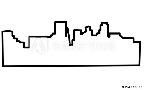 500x313 Minneapolis Skyline Silhouette Outline On White Background