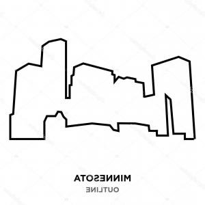 300x300 Minnesota Map Vector Outline In Black And White Background Gm