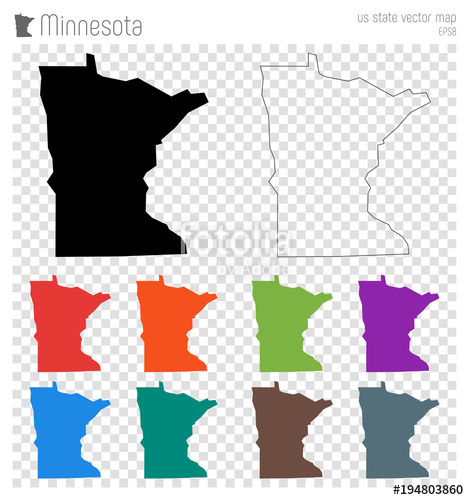 469x500 Minnesota High Detailed Map. Us State Silhouette Icon. Isolated