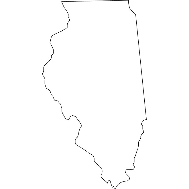 660x660 Outline Vector Map Of Illinois
