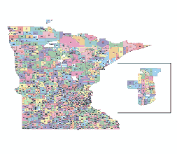 253x220 Editable Royalty Free Map Of Minnesota, Mn In Vector Graphic