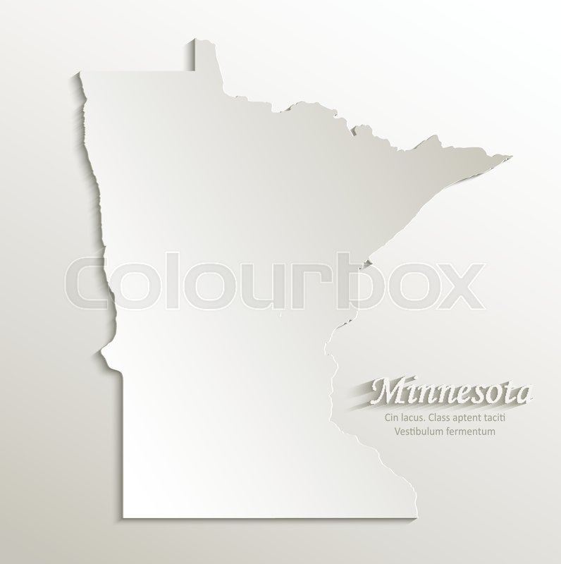 796x800 Minnesota Map Card Paper 3d Natural Vector Stock Vector Colourbox