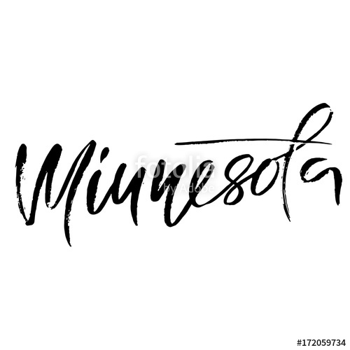 500x500 Minnesota. Modern Dry Brush Lettering. Retro Typography Print