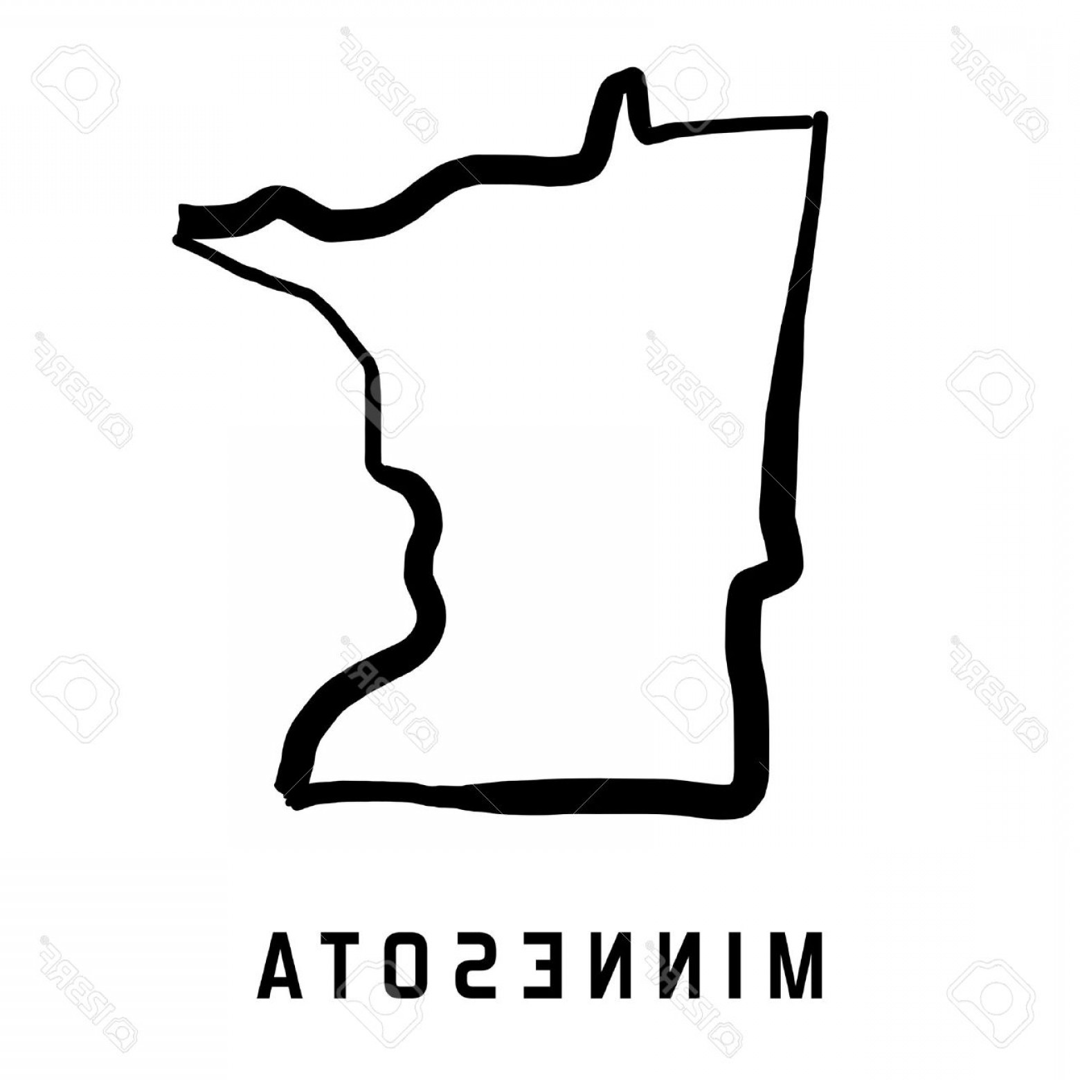 1560x1560 Photostock Vector Minnesota State Map Outline Smooth Simplified Us