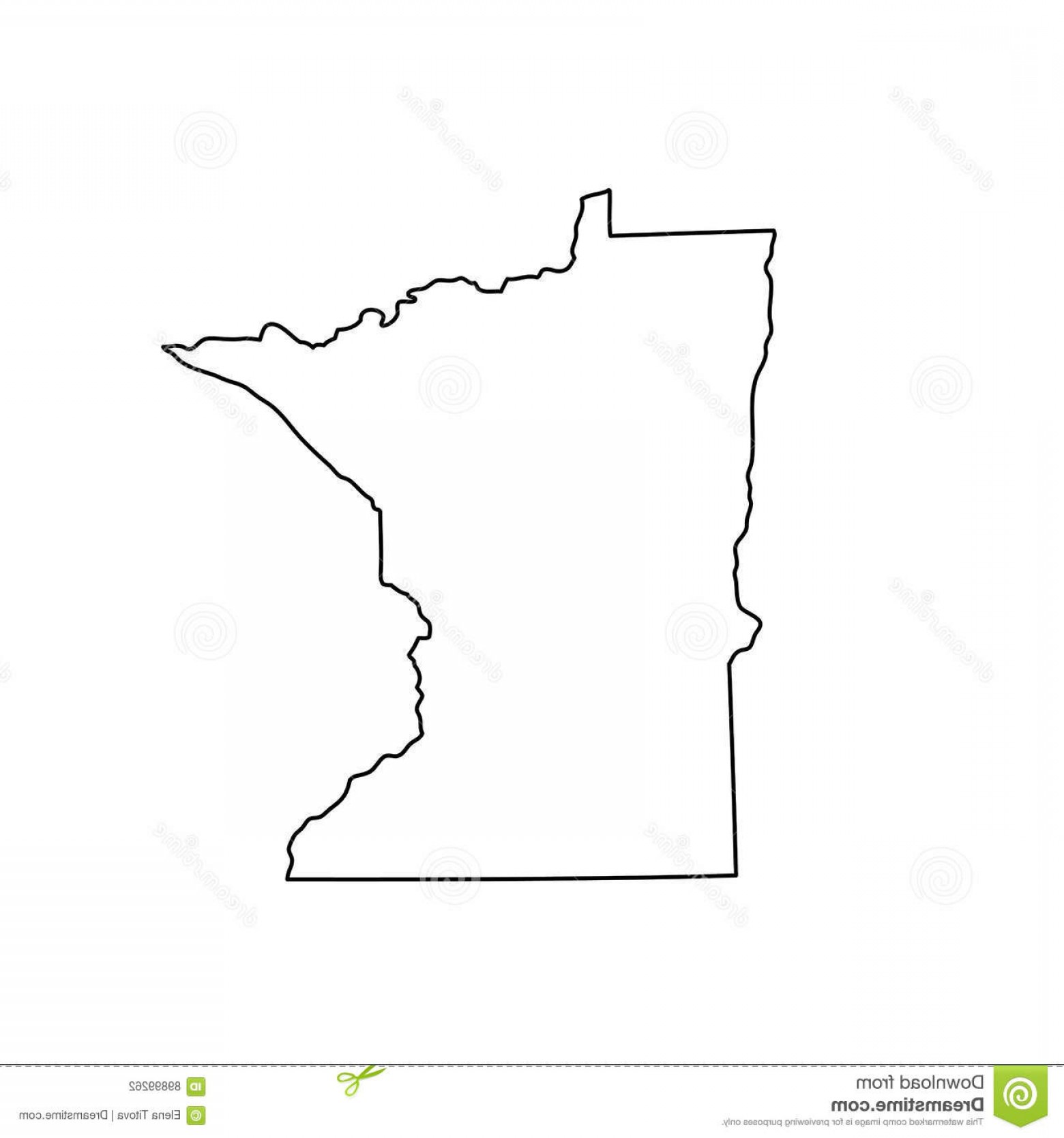 1560x1668 Stock Illustration Map U S State Minnesota Vector Illustration