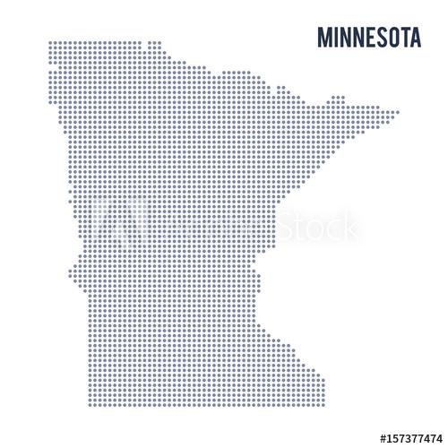 500x500 Vector Dotted Map State Of Minnesota Isolated On White Background