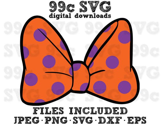 570x445 Minnie Mouse Halloween Bow Svg Dxf Png Vector Cut File Cricut Etsy