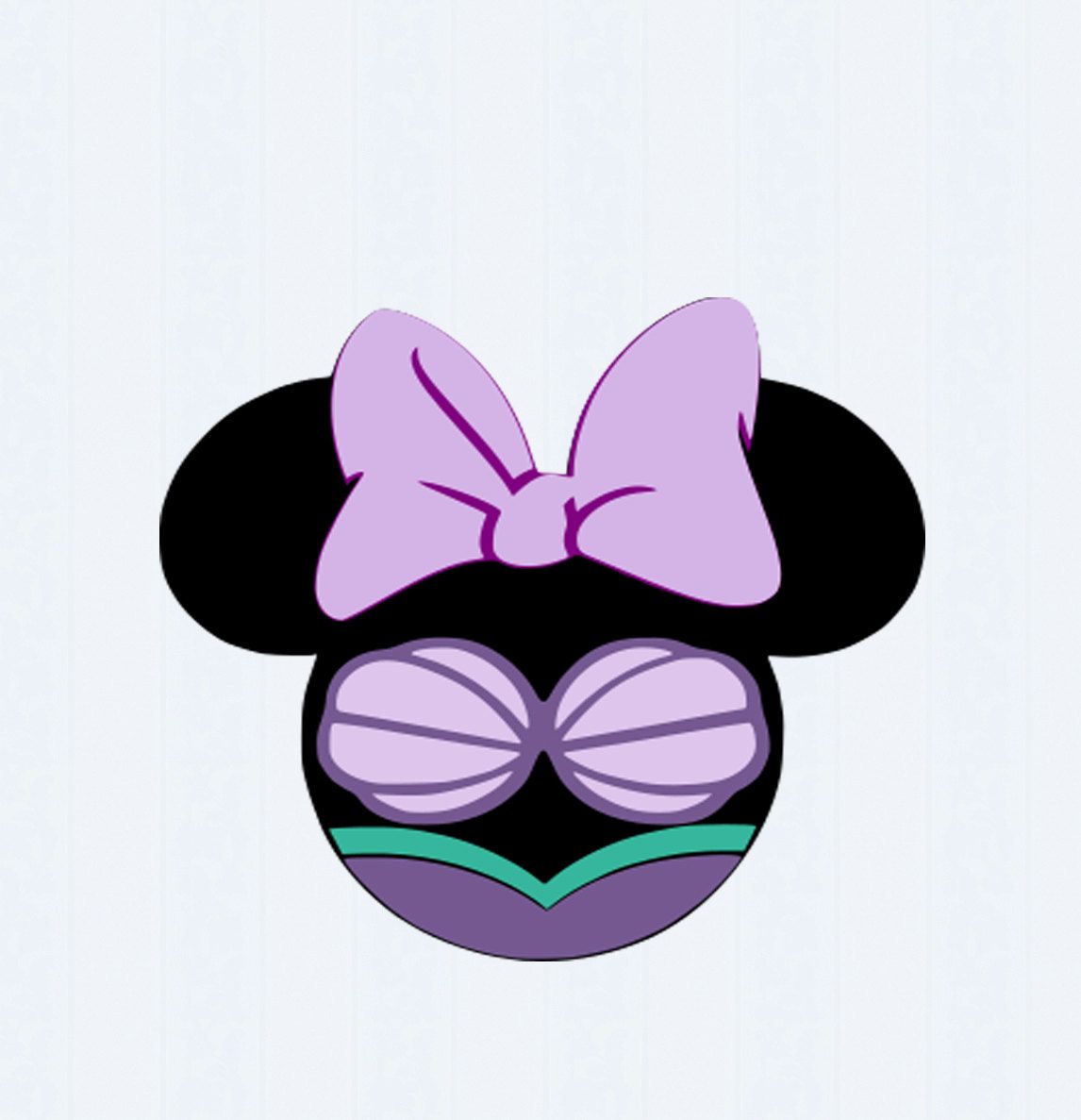 1146x1187 Ariel Little Mermaid Minnie Mouse Ears Disney, Svg Files, Vector