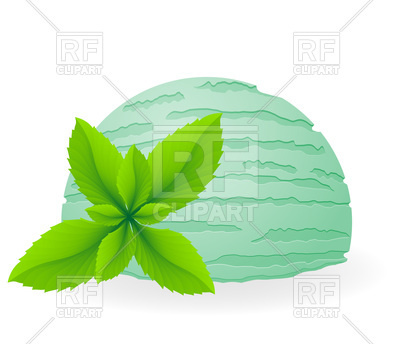 400x344 Ice Cream Ball With Mint Vector Image Vector Artwork Of Food And