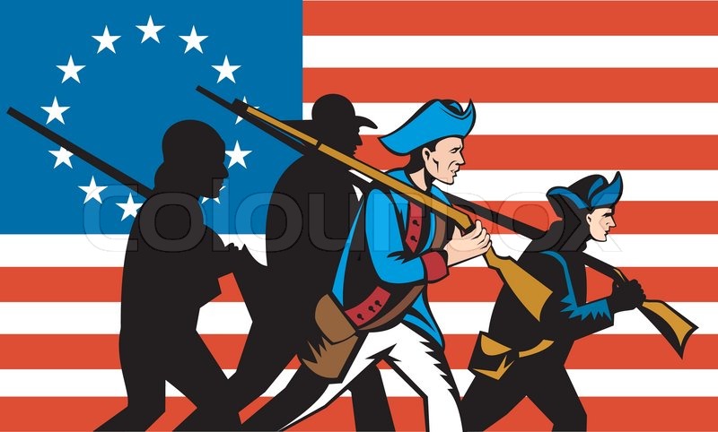 800x482 American Minuteman Militia Betsy Ross Flag Stock Vector Colourbox