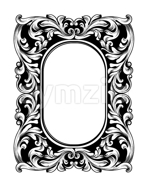 513x650 Baroque Mirror Frame. Vector Imperial Decor Design Elements