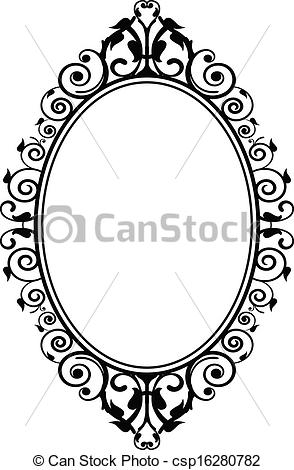 294x470 Vector Illustration Of Vintage Mirror.