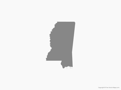 460x345 Vector Map Of Mississippi