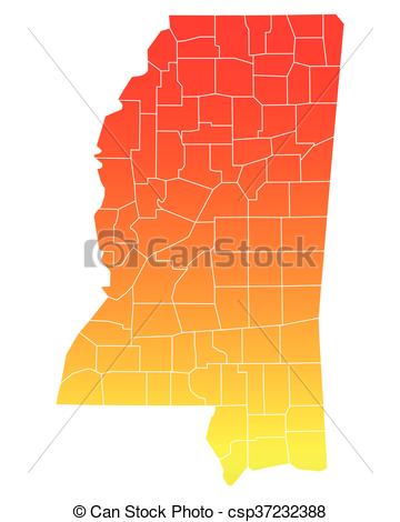360x470 Map Of Mississippi Vector