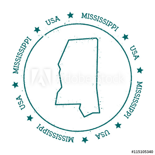 500x500 Mississippi Vector Map. Retro Vintage Insignia With Us State Map
