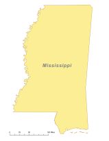 159x206 Free Digital Mississippi Outline Blank Map