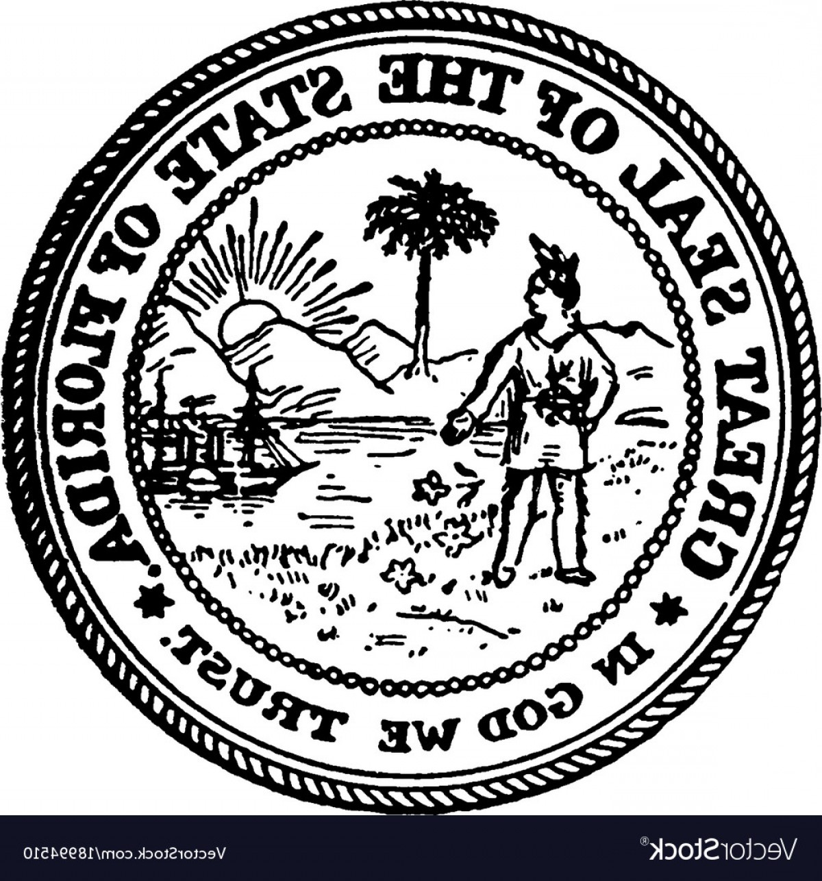 1200x1286 The Great Seal Of The State Of Florida Vintage Vector Geekchicpro