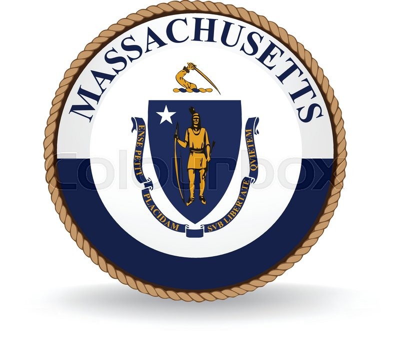 800x683 Flag Seal Of The State Of Massachusetts. Stock Vector Colourbox