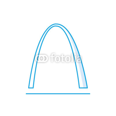 400x400 St Louis Arch Icon, Famous World Landmark, Missouri, Vector Flat