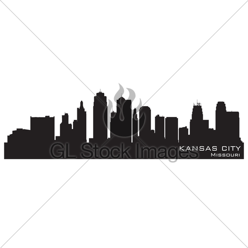 500x500 Kansas City, Missouri Skyline. Detailed Vector Silhouette Gl