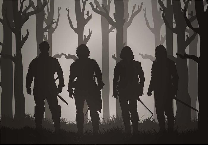 700x490 Musketeers Through The Mist Free Vector