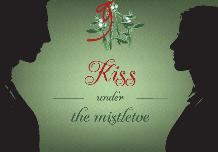 700x490 Kiss Under Christmas Mistletoe Vector Background