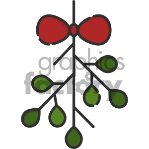 300x300 Royalty Free Mistletoe Vector Icon 403983 Vector Clip Art Image