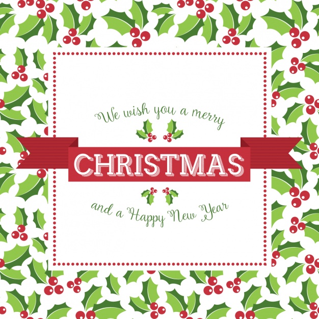 626x626 Christmas Background With Mistletoe Vector Free Download