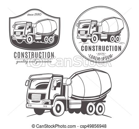 450x417 Set Of Vector Logos With Concrete Mixer Truck.