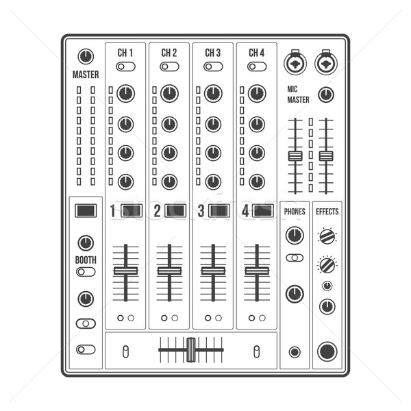 600x600 Outline Sound Dj Mixer Vector Illustration Aleksey Kurenkov