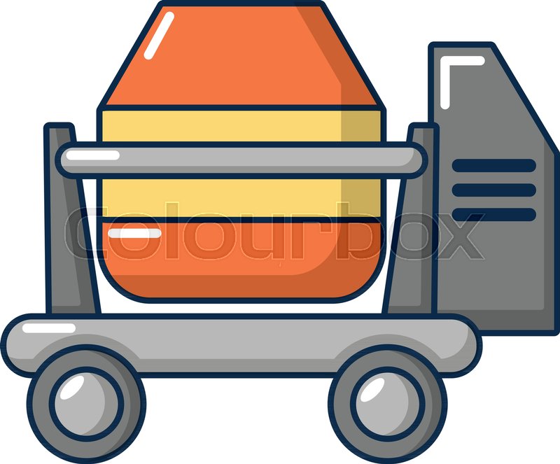 800x663 Concrete Mixer Icon. Cartoon Illustration Of Concrete Mixer Vector
