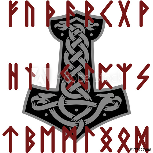 500x500 Mjolnir Thor Runen
