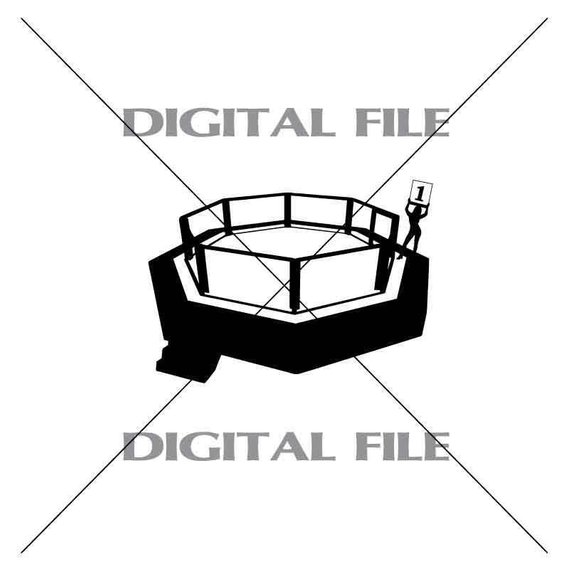 570x570 Mma Fighting Cage Vector Image Vinyl Decal T Shirt Digital Etsy