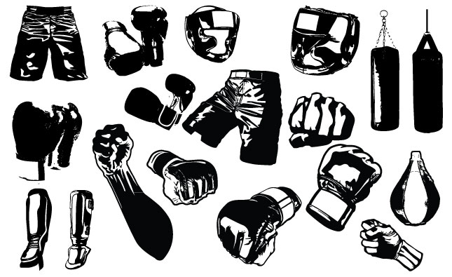 645x395 Mma Vector Graphics Set By Go Media