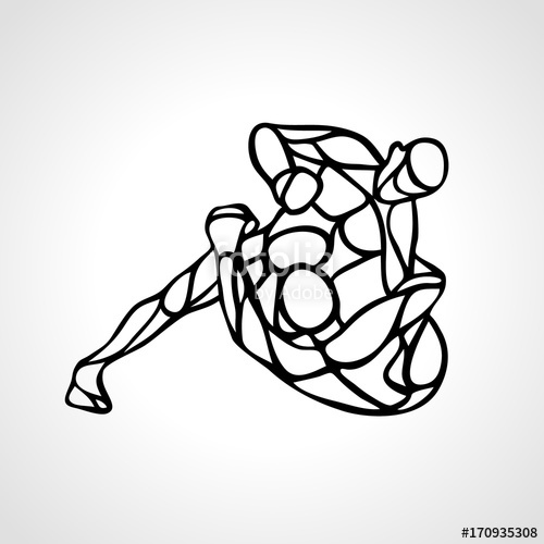 500x500 Mma Fighters Silhouette. Boxing Punch Vector Icon Stock Image And