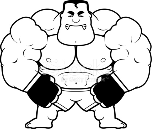 518x440 Cartoon Mma Fighter Angry Stock Vector