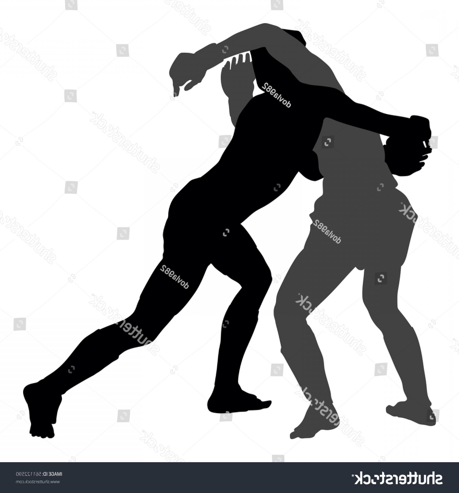 1788x1920 Two Mma Fighters Vector Silhouette Illustration Shopatcloth