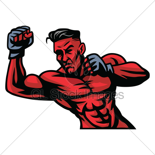 500x500 Mma Fighter Mascot Vector Illustration Gl Stock Images