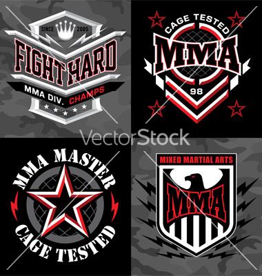 380x400 Mma Mixed Martial Arts Emblem Badges Vector All About Graphic