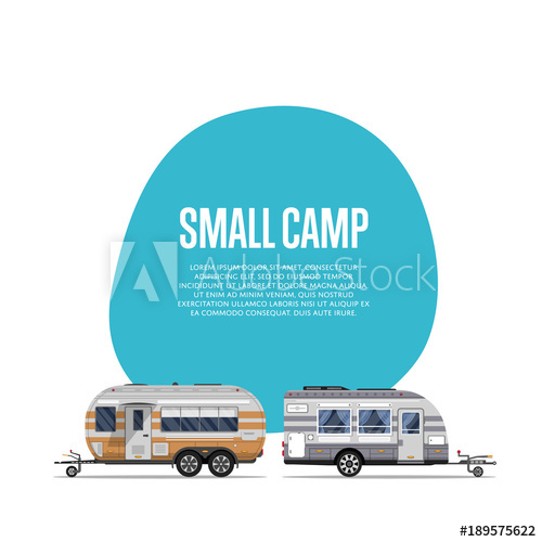 500x500 Small Camp Poster With Travel Trailers. Car Rv Trailer Caravan
