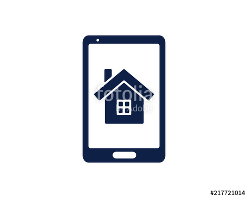 500x400 Mobile Home Glyph Icon , Designed For Web And App Stock Image And