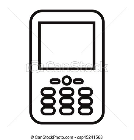 450x470 Simple Thin Line Mobile Icon Vector.