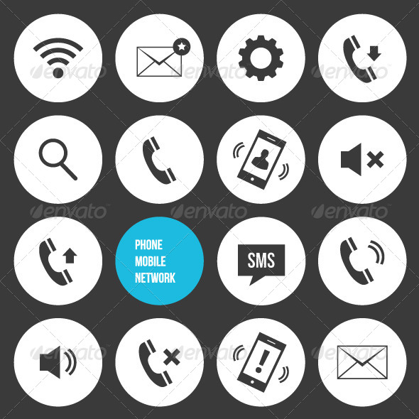 590x590 Vector Mobile Icons By Magurok Graphicriver