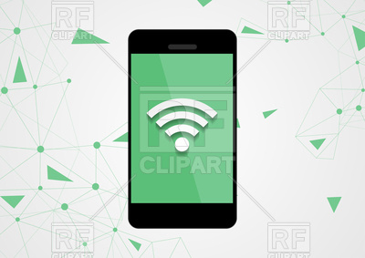 400x283 Wifi Connection Mobile Phone Icon Vector Image Vector Artwork Of