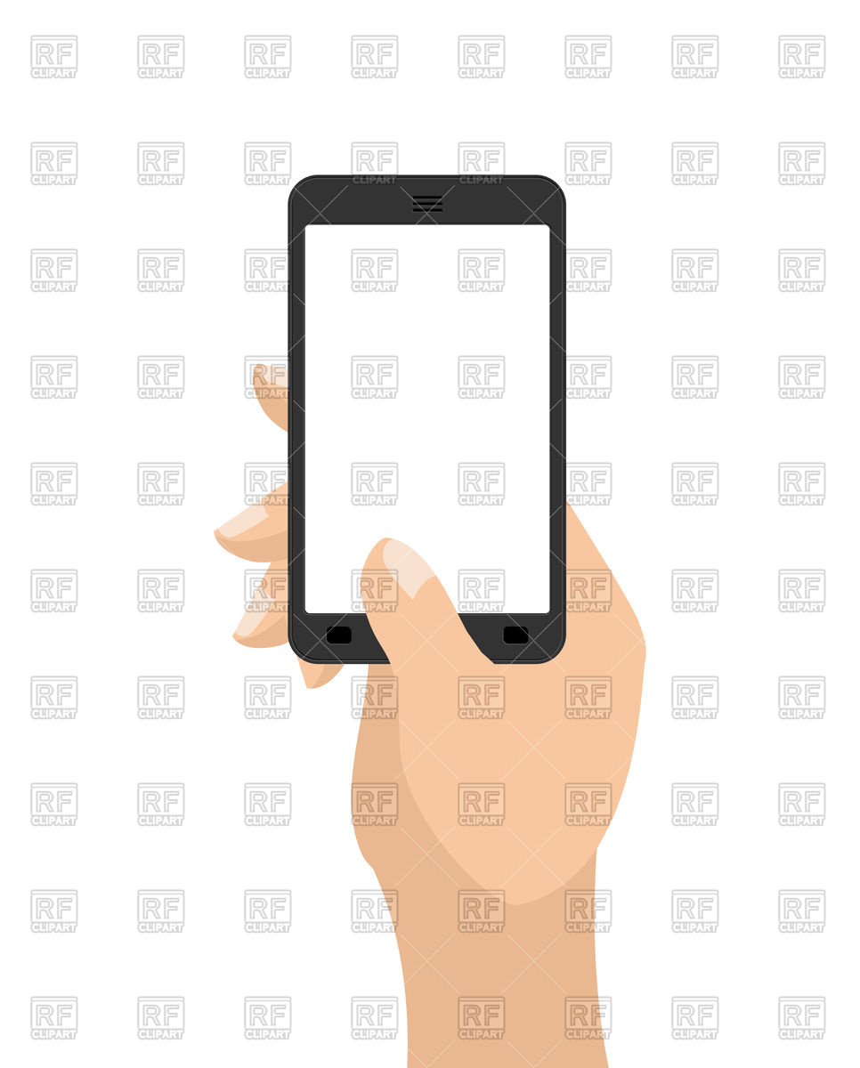 966x1200 Hand And Mobile Phone Vector Image Vector Artwork Of Technology