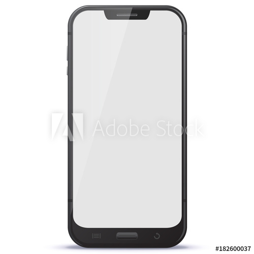 500x500 Mobile Phone Vector Illustration Isolated On White Background