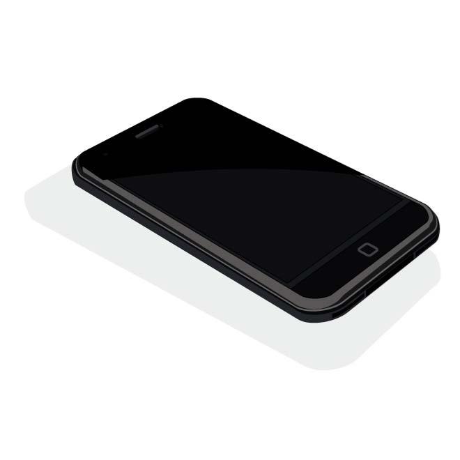 660x660 Black Mobile Phone Vector