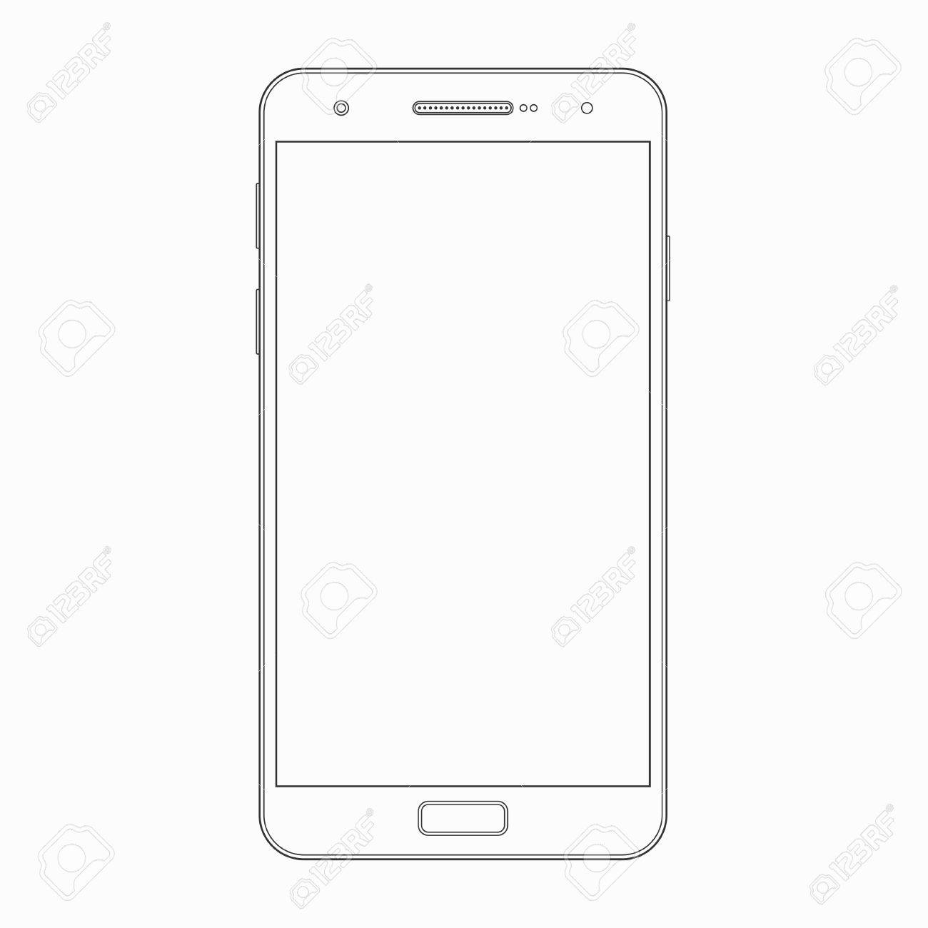 1300x1300 56728739 Smartphone Outline Template Vector Wireframe Contour Of