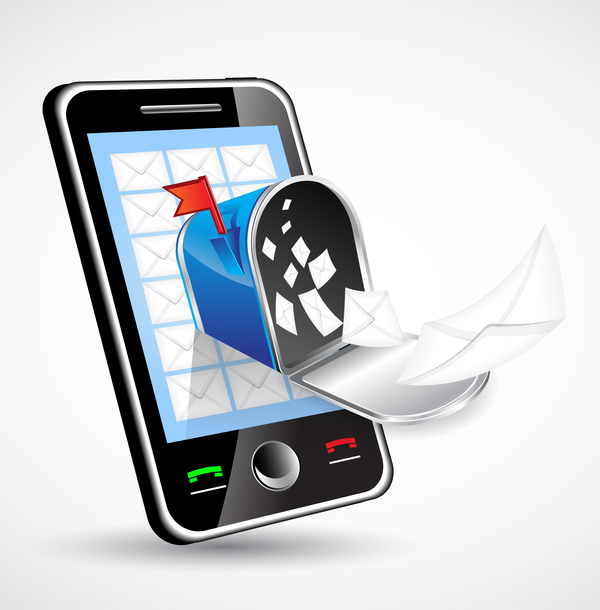 600x610 Mobile Phone With Letter Vector Free Download